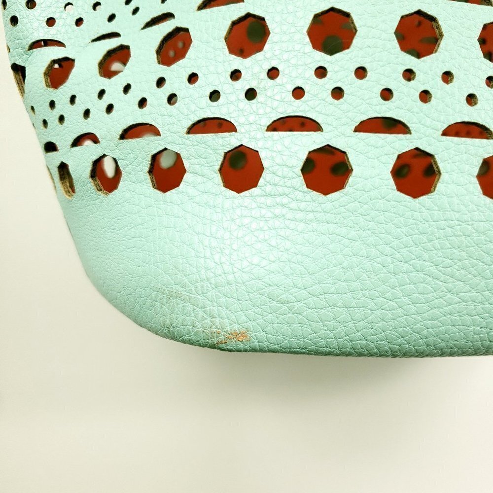 No Brand large tote teal/peach dual color vented - Picture 4 of 8